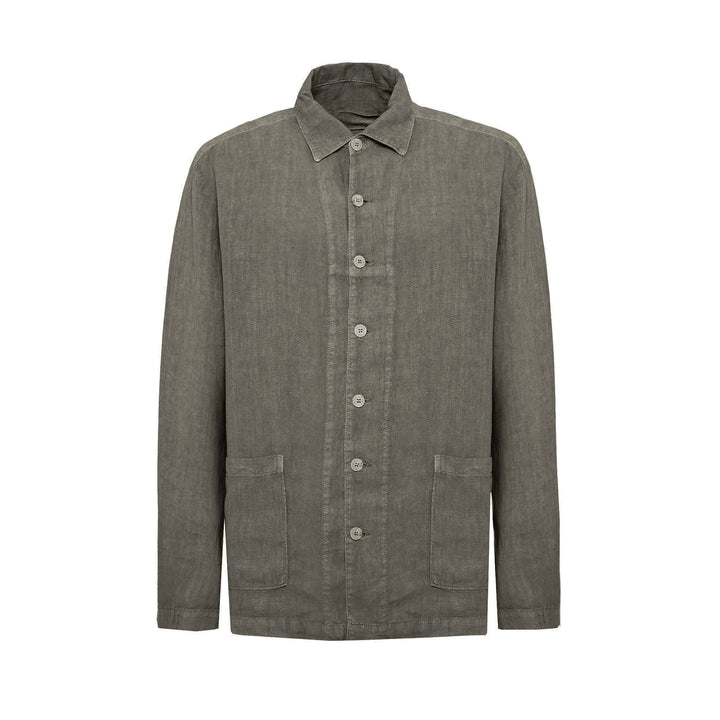 Camicia Etienne fango in lino