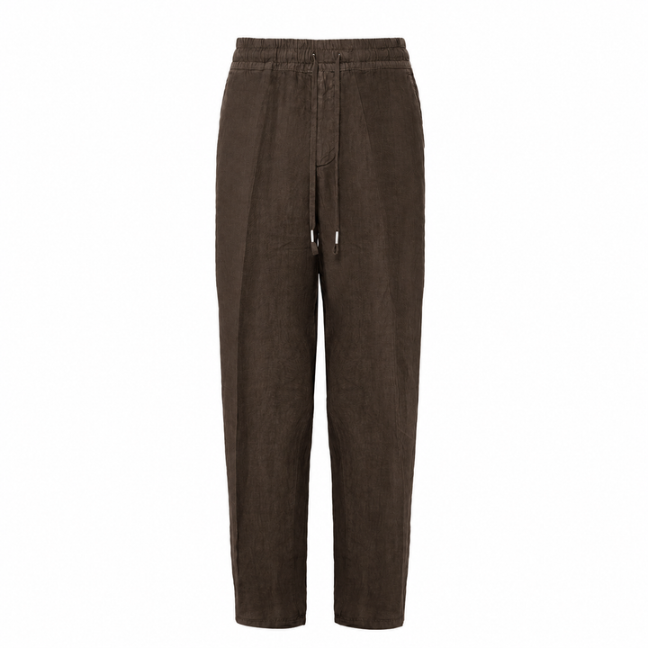 Pantalone Pajama marrone in lino