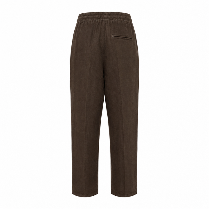 Pantalone Pajama marrone in lino