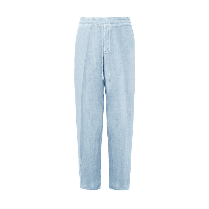 Pantalone Pajama celeste in lino
