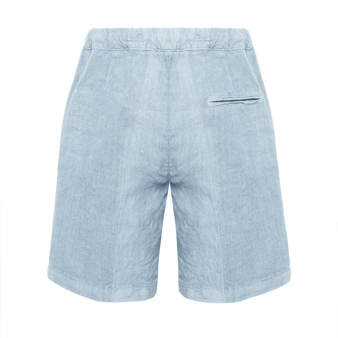 Pantaloncino Pajama corto celeste in lino