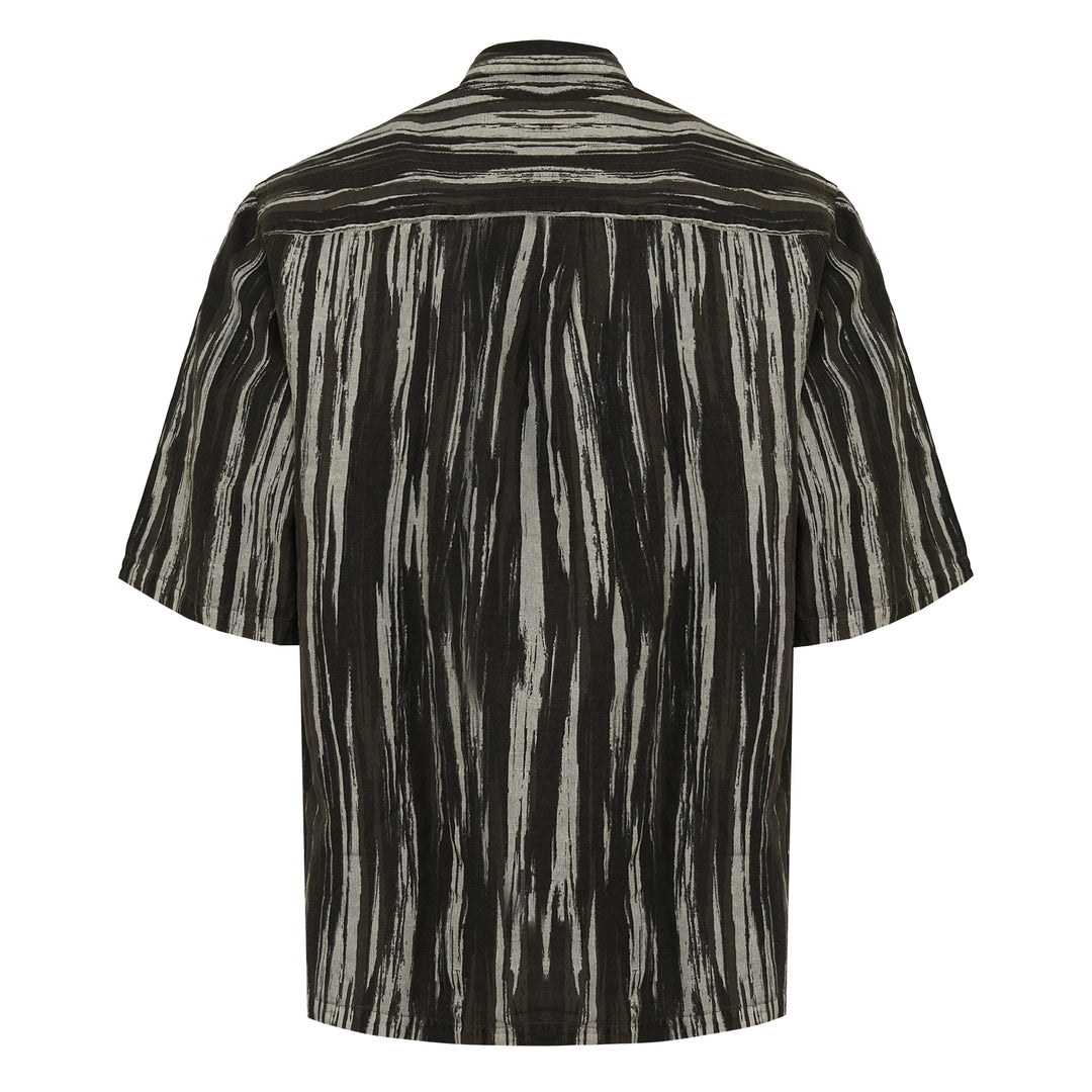 Camicia Stefano a maniche corte military in lino