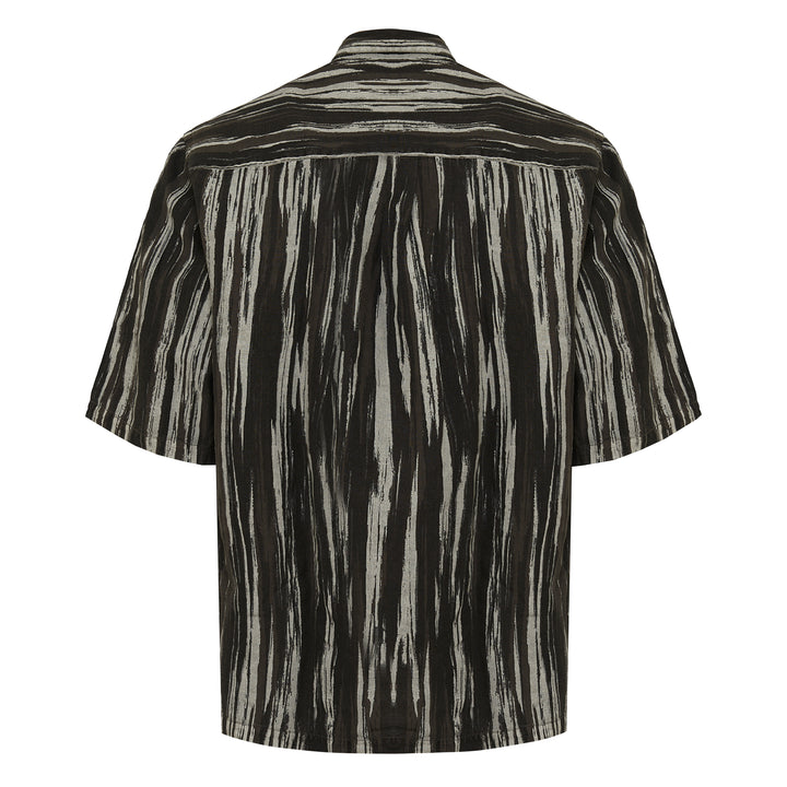 Camicia Stefano a maniche corte military in lino