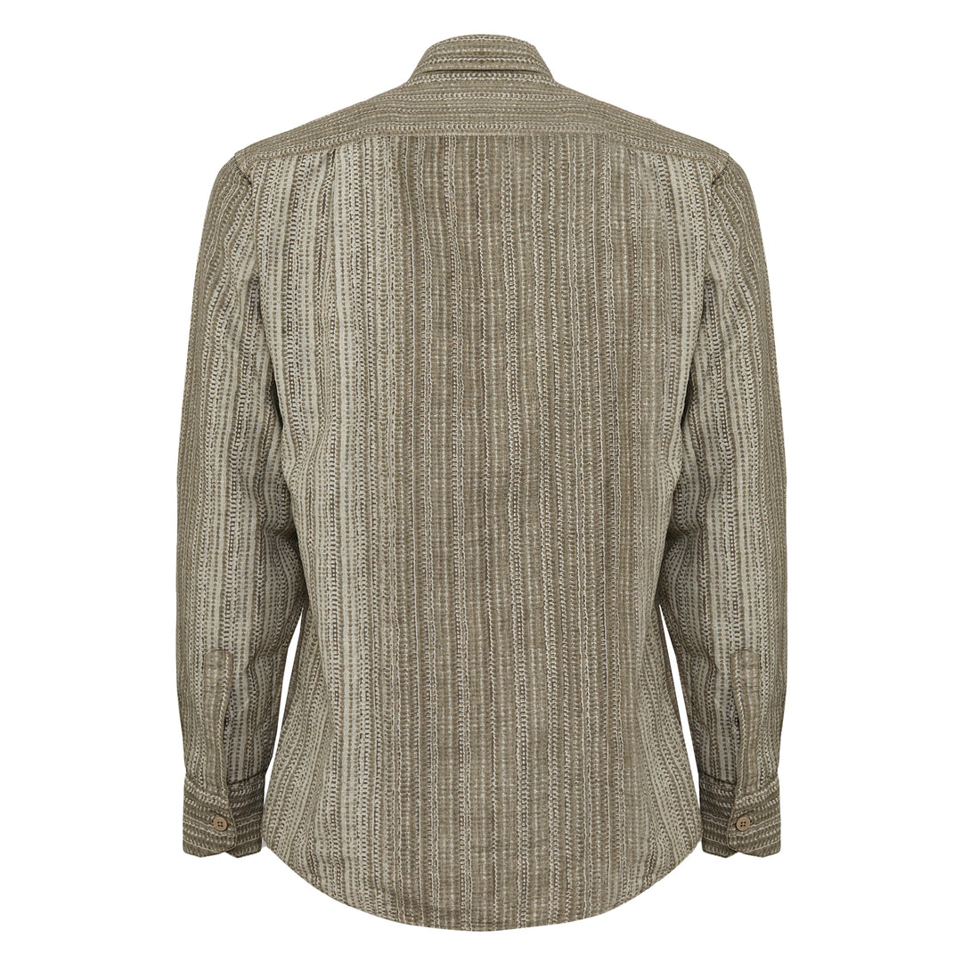 Camicia Valentino con stampa base fango in lino