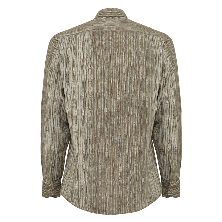 Camicia Valentino con stampa base fango in lino