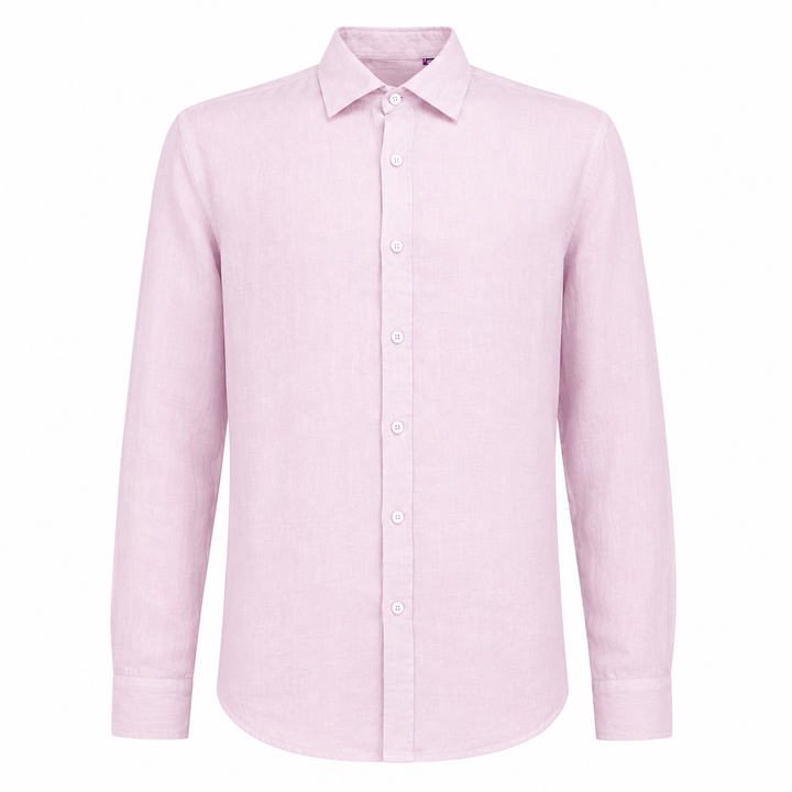 Camicia Andrea baby pink in lino