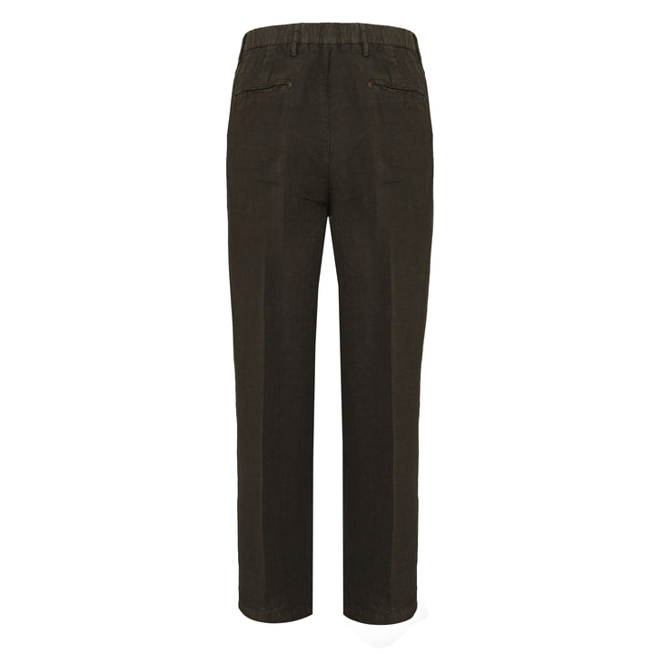Pantalone Alain verde militare in lino