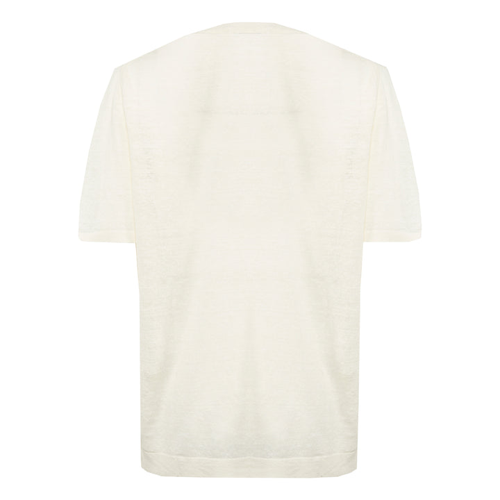 T-shirt Sofia panna in lino e cotone