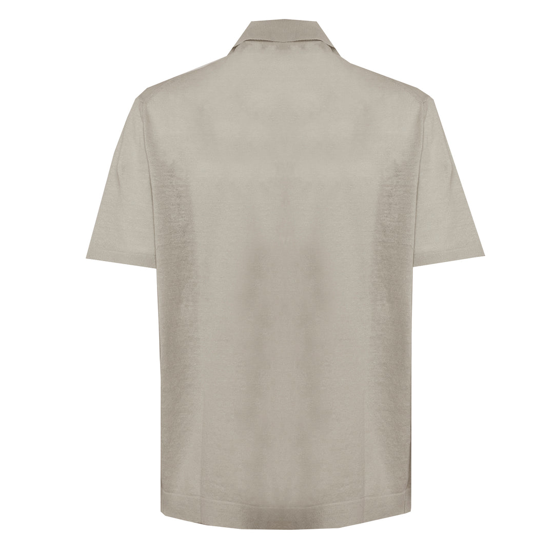 Polo Putri beige in lino e cotone