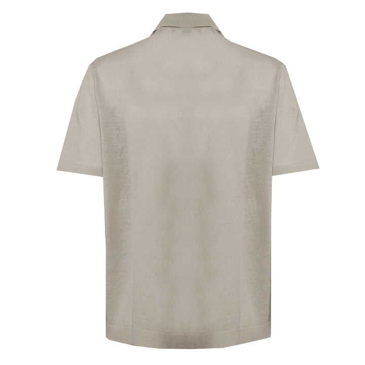 Polo Putri beige in lino e cotone