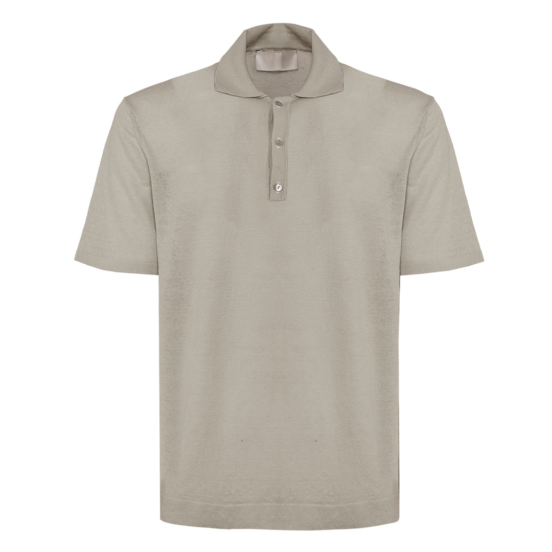 Polo Putri beige in lino e cotone