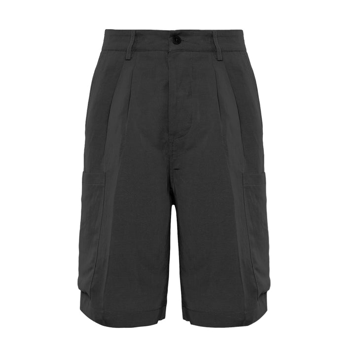 Pantaloncino Cost nero in cotone, lino e viscosa