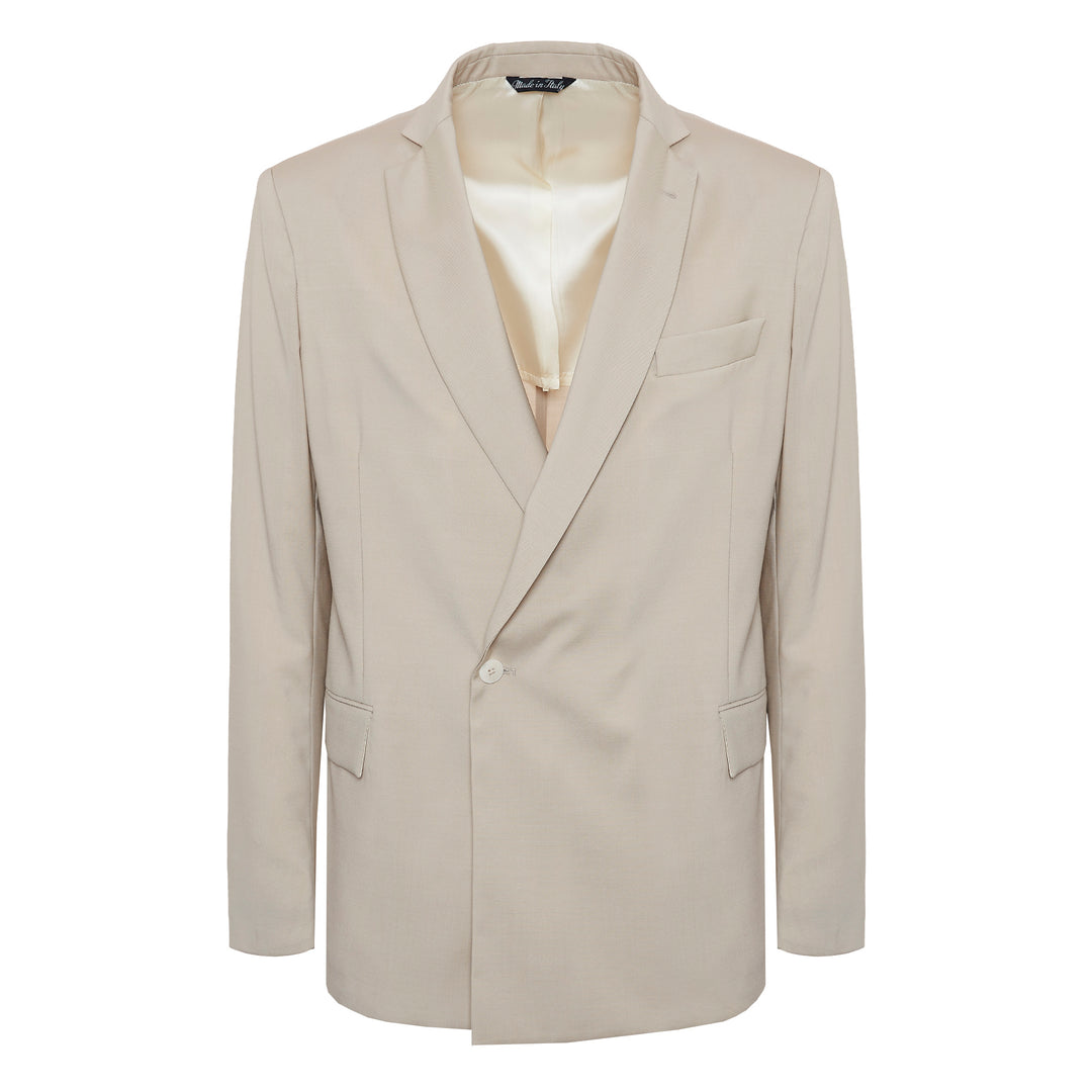 Blazer Demna beige in fresco di lana