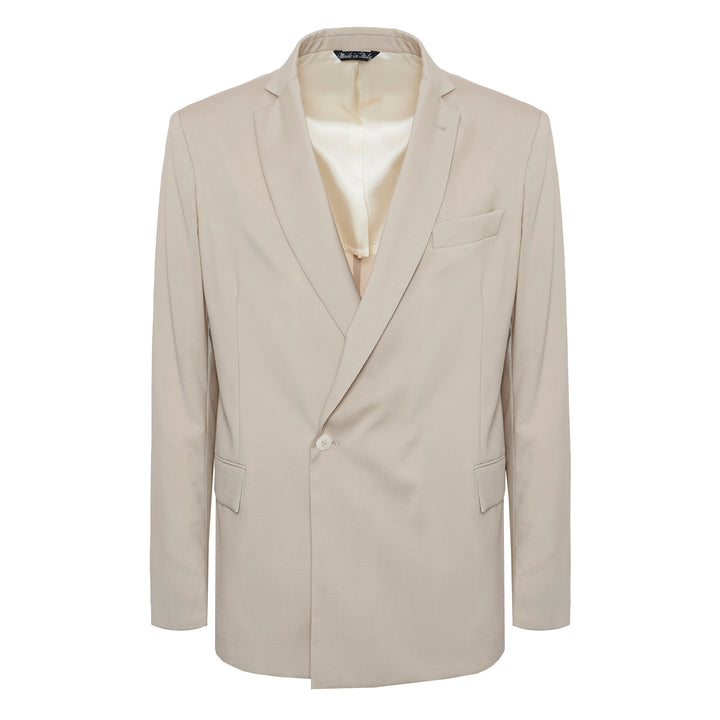 Blazer Demna beige in fresco di lana