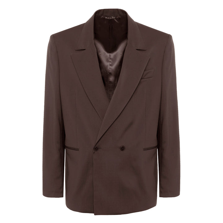 Blazer Donatien marrone in fresco di lana