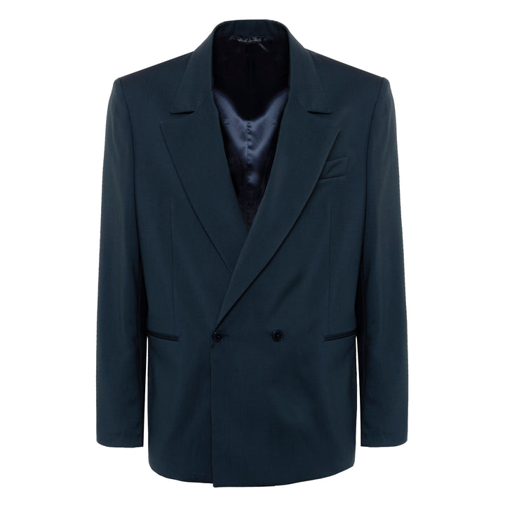 Blazer Donatien blu in fresco di lana