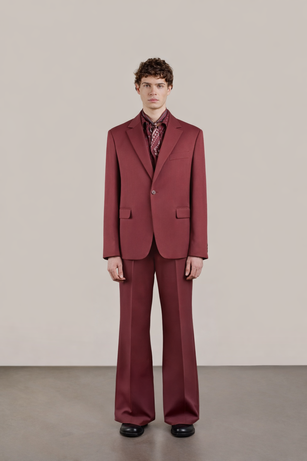 Pantalone Alessio rosso in twill di lana