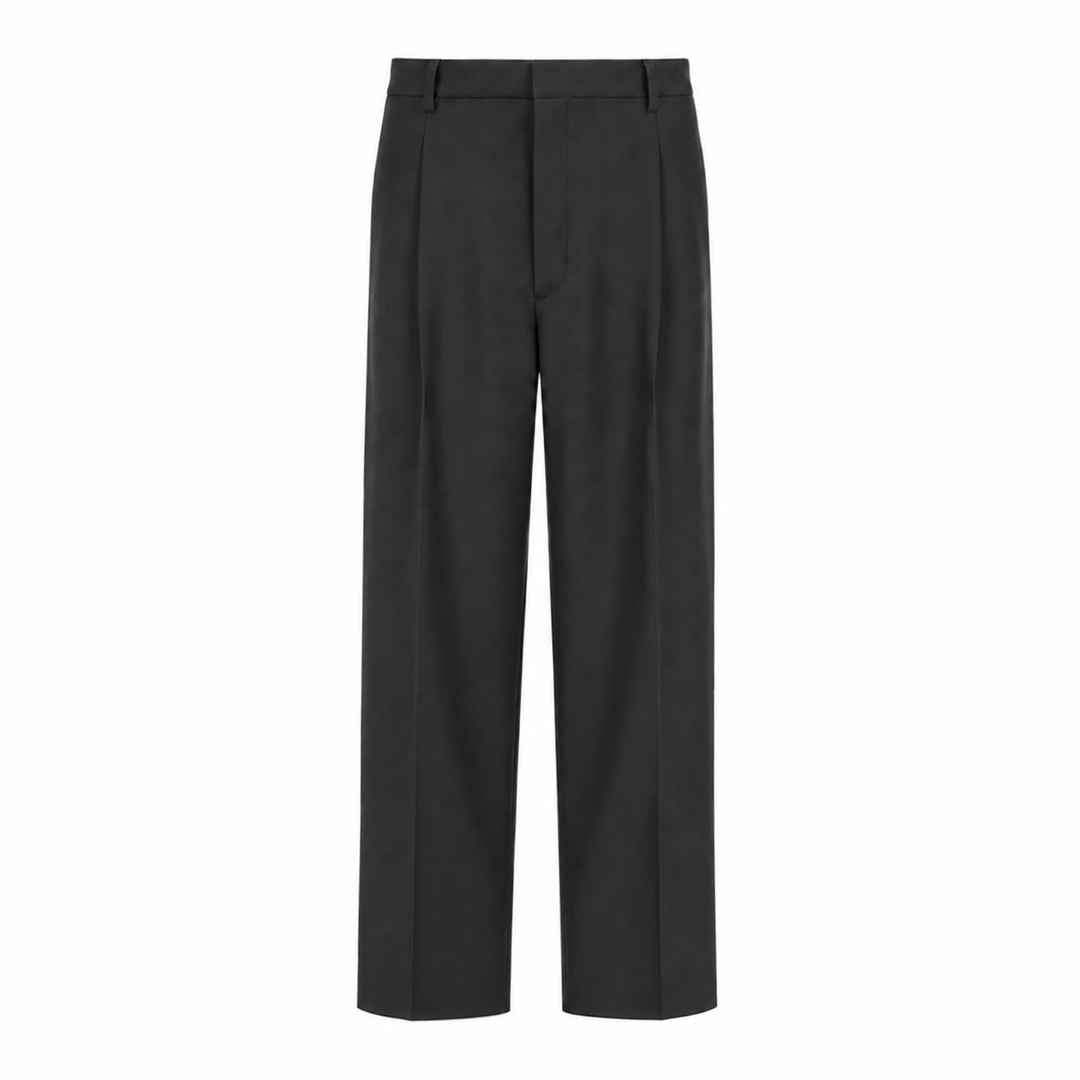 Pantalone Vincent marrone in flanella di lana