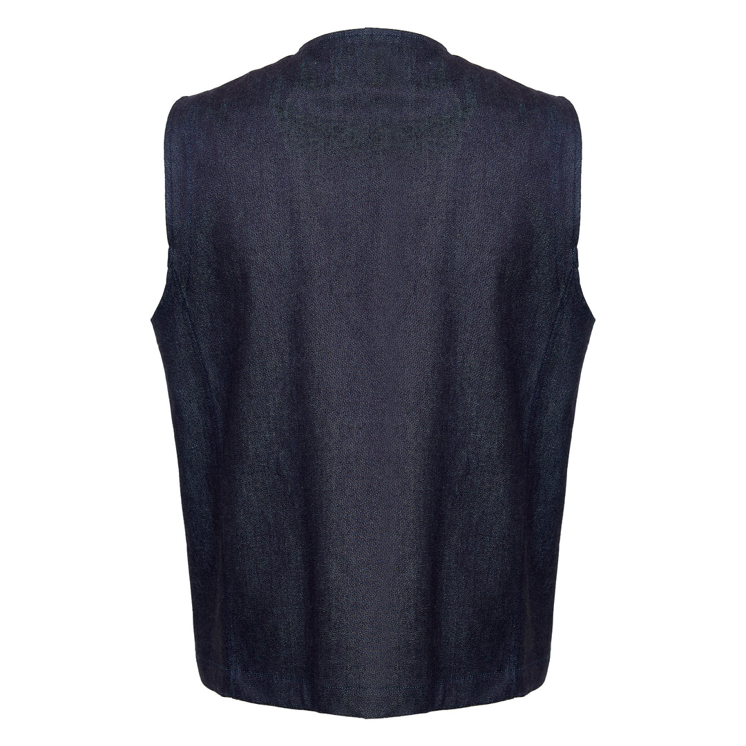 Sebastian Cotton and Silk Denim Vest