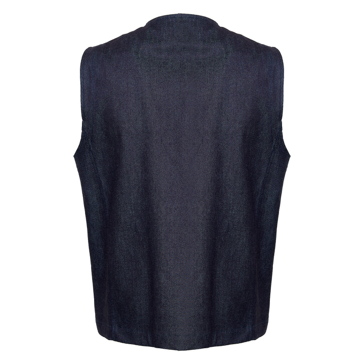 Sebastian Cotton and Silk Denim Vest