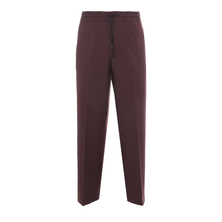 Pantalone Pajama borgogna in flanella di lana