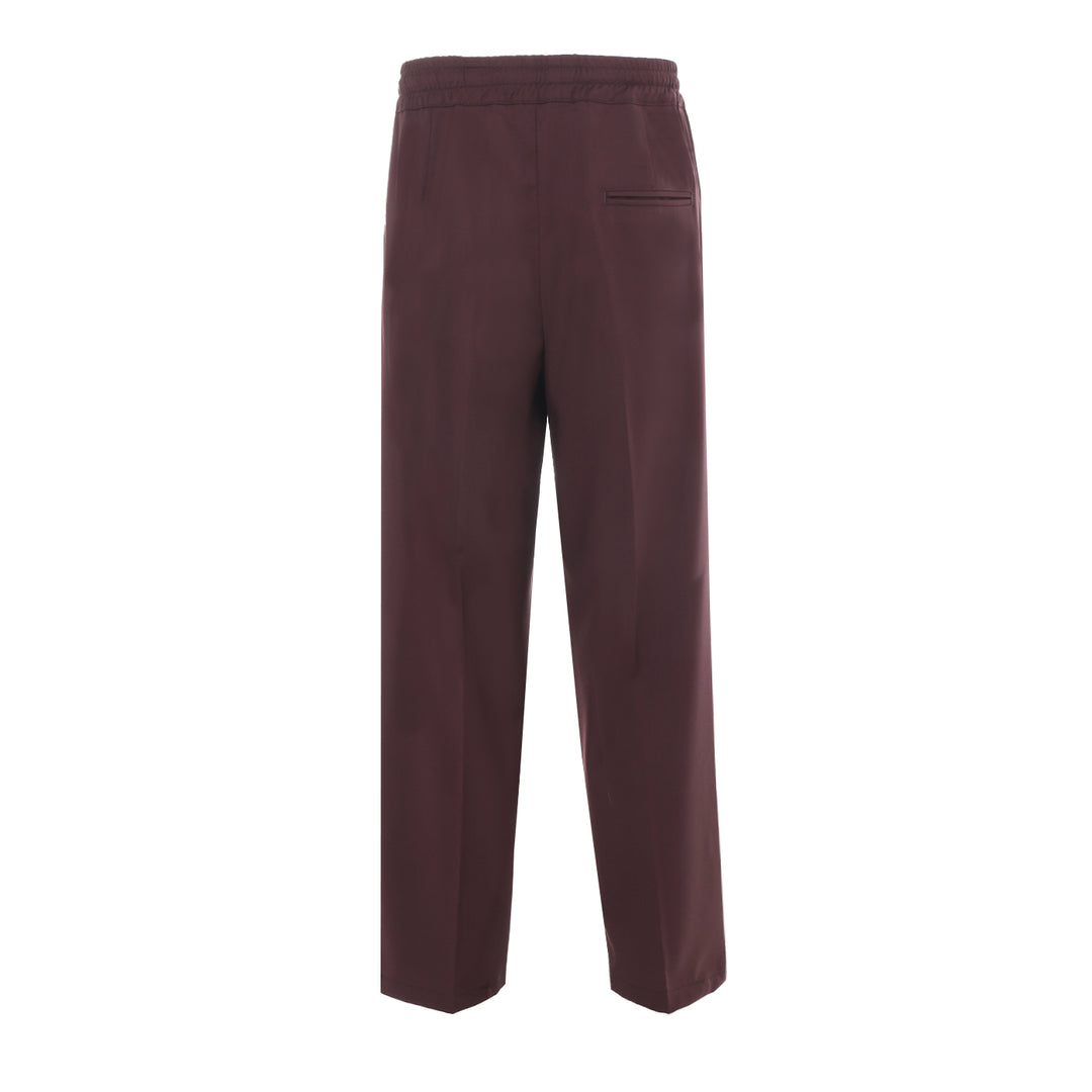 Pantalone Pajama borgogna in flanella di lana