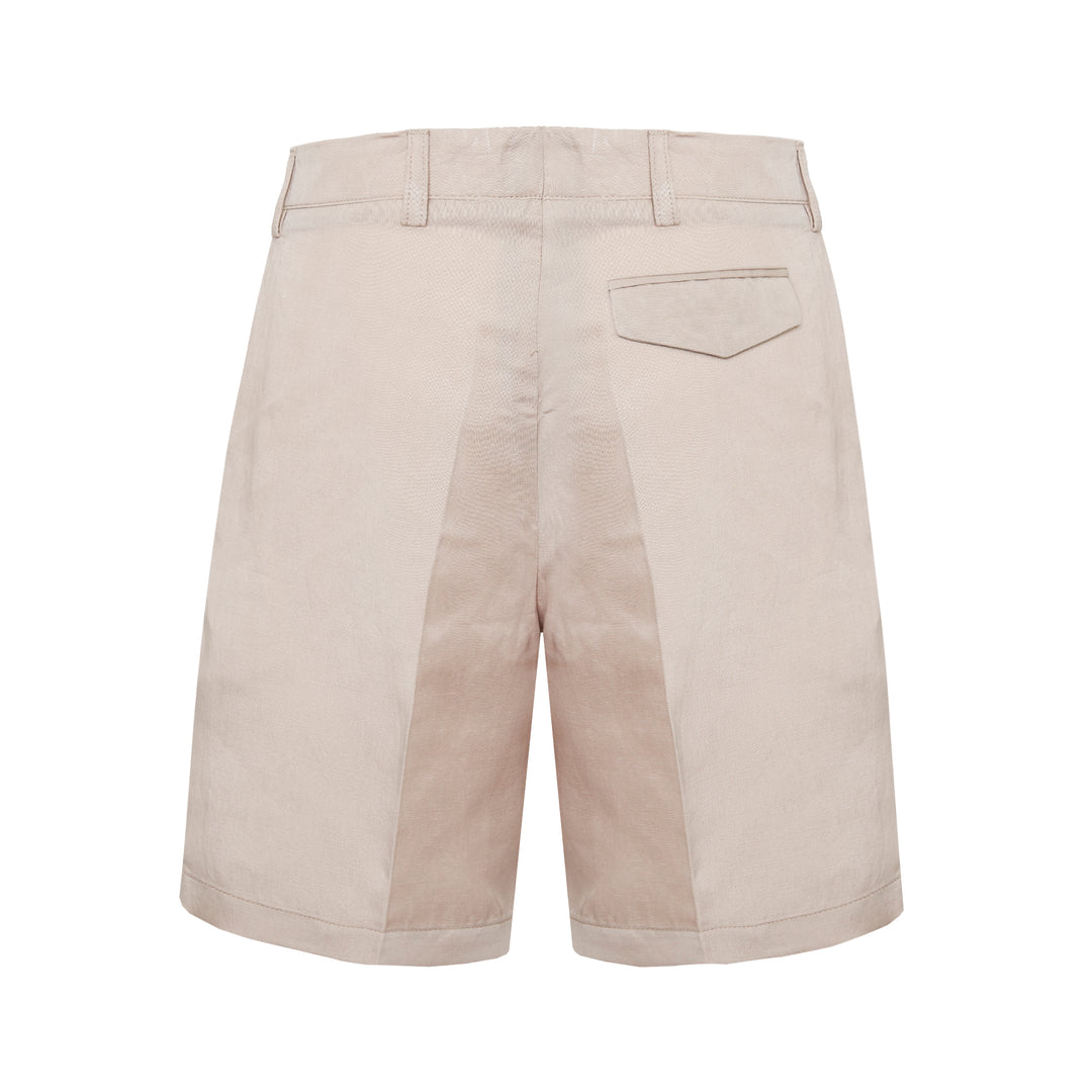 Pantaloncino Visentin sabbia in tencel e lino