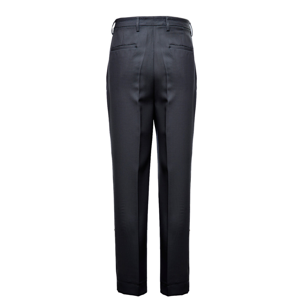 Pantalone Alain grigio in lana piquè