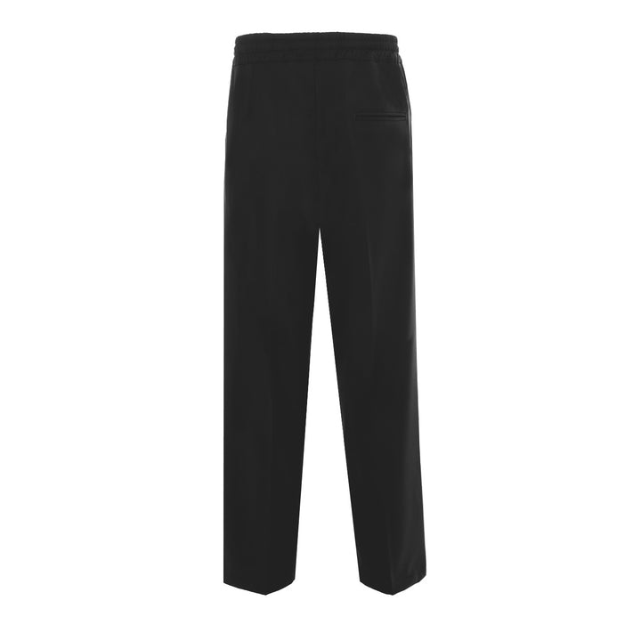 Pantalone Pajama nero in lana piquè