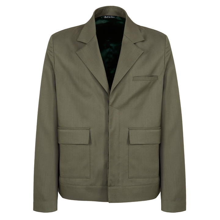 Blazer Guillaume verde in fresco di lana