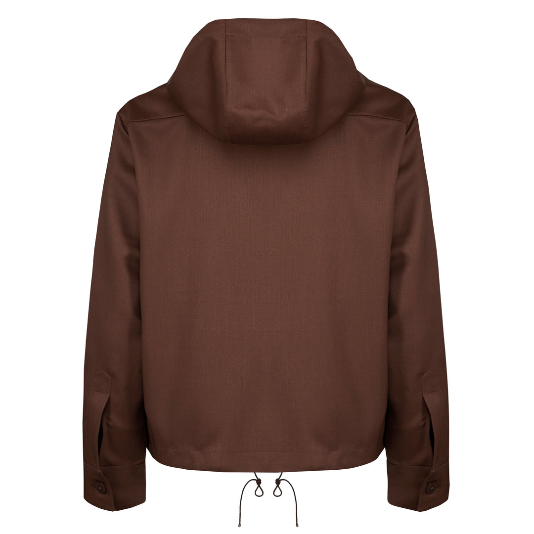 Black technical wool hoodie