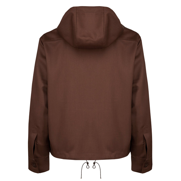 Black technical wool hoodie