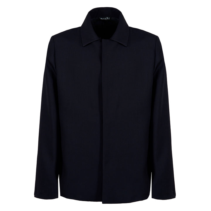 Blue Mike blazer in piqué wool