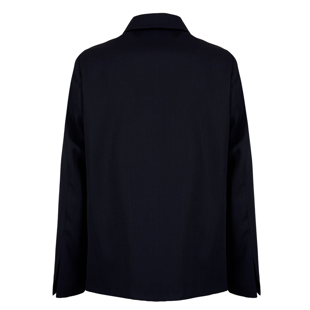 Blue Mike blazer in piqué wool