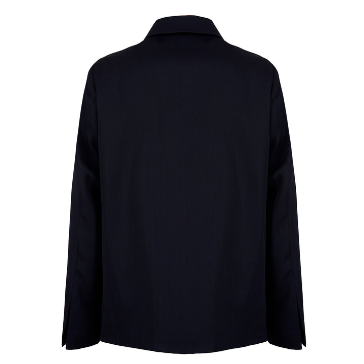 Blue Mike blazer in piqué wool