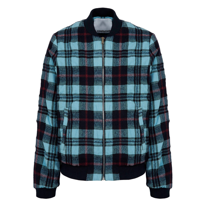 Giacca Brett con motivo con check in lana e cotone