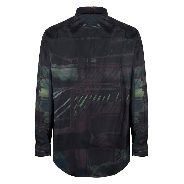 Valentino blue printed silk shirt