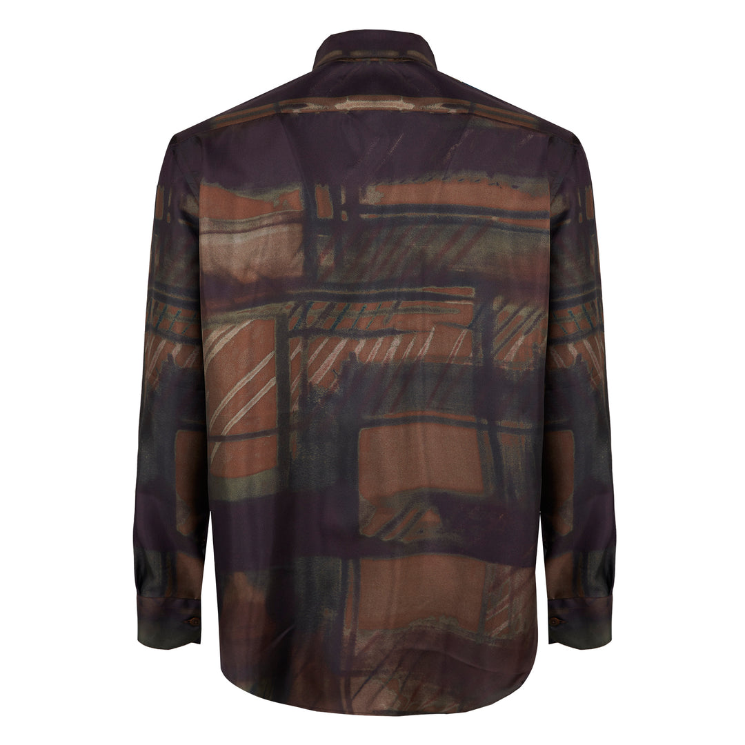 Valentino brown printed silk shirt