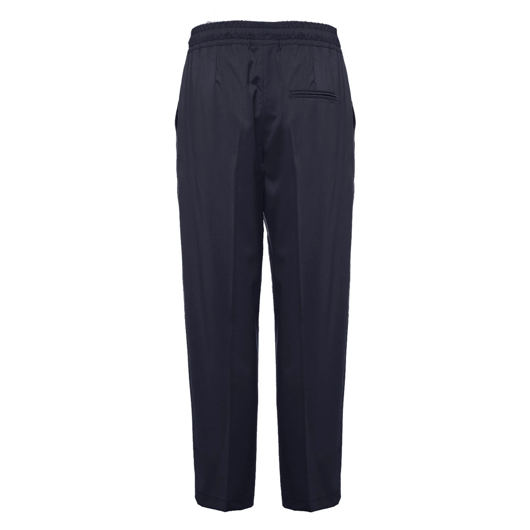 Pantalone Pajama blu in flanella di lana