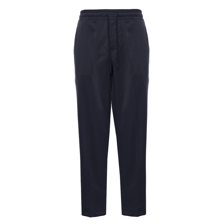 Pantalone Pajama blu in flanella di lana