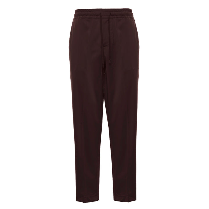 Pantalone Pajama bordeaux in flanella di lana