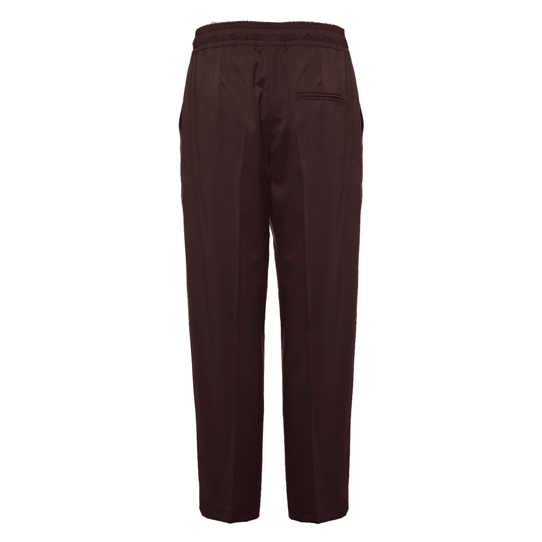 Pantalone Pajama bordeaux in flanella di lana