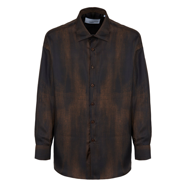 Valentino brown printed silk shirt