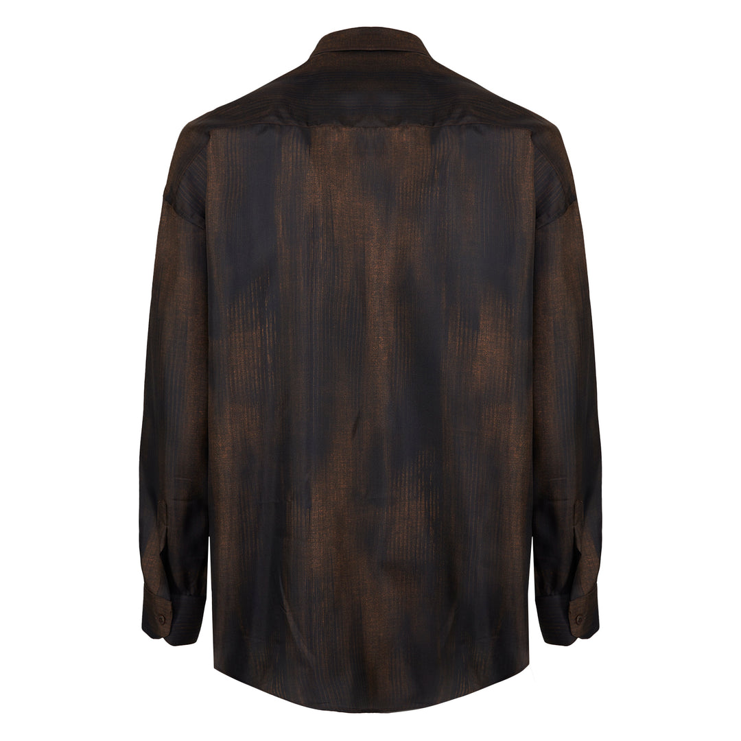 Valentino brown printed silk shirt