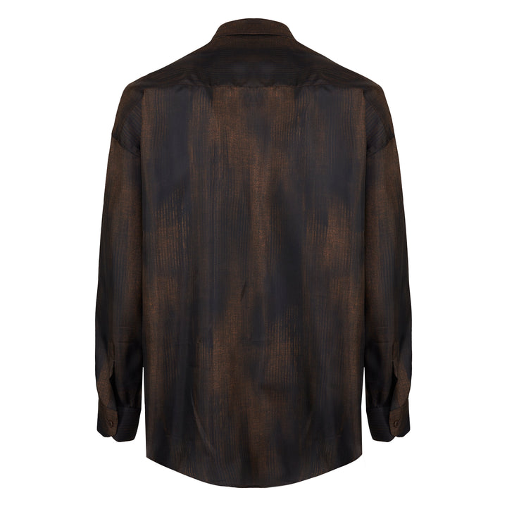 Valentino brown printed silk shirt