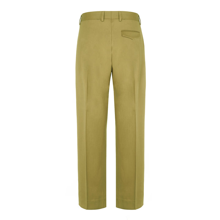 Pantalone Vincent verde acido in lana tecnica