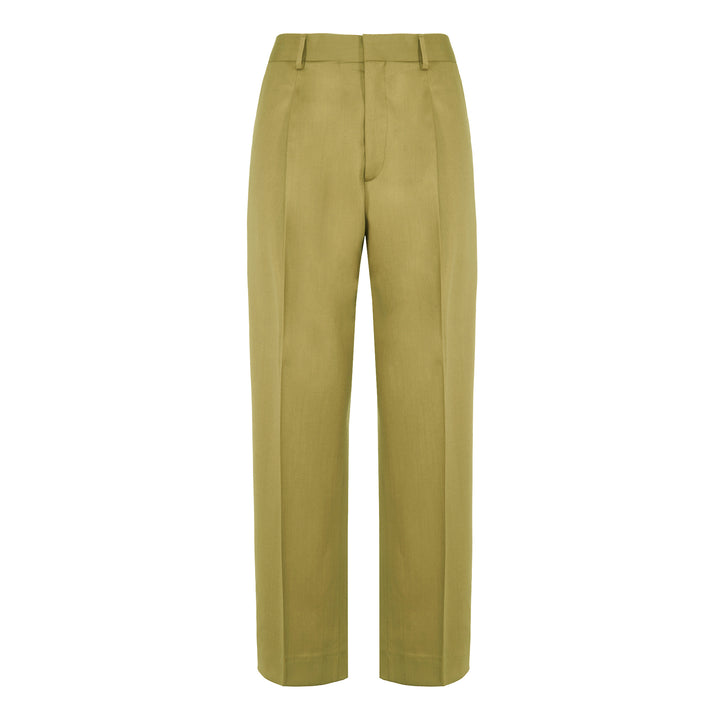 Pantalone Vincent verde acido in lana tecnica