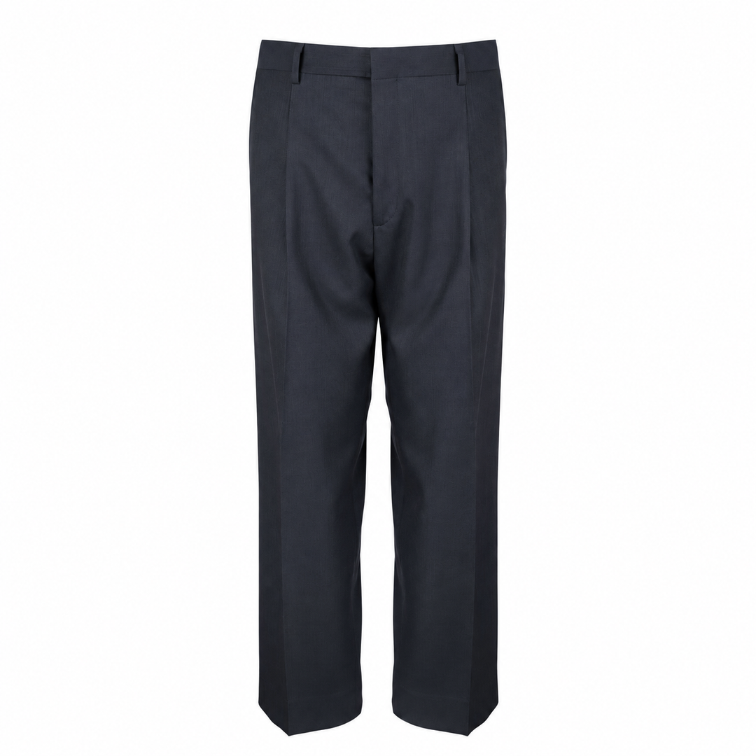 Pantalone Vincent blu in lana piquè